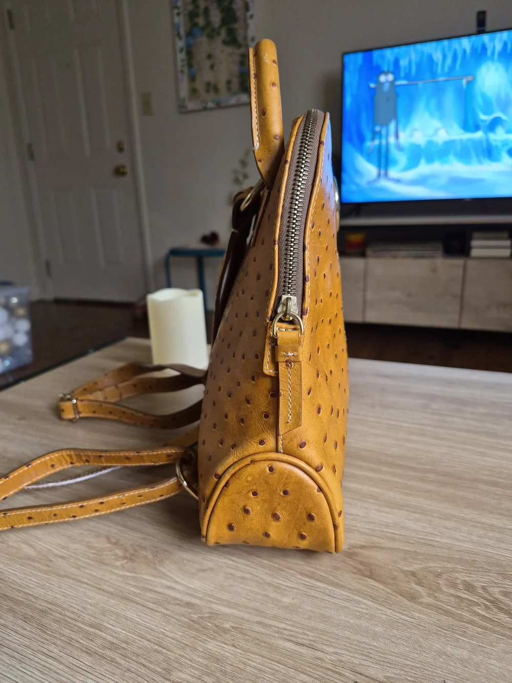 Dooney & Bourke Ostrich Leather Mini Backpack Ostrich Pod Backpack – ILoveDooney main image 3
